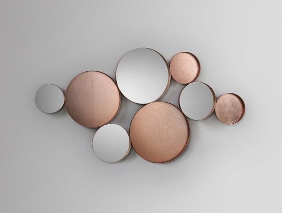 Современный зеркальный декор на стену в цвете розовое золото