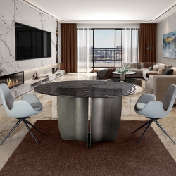 Круглый серый стол Night в интерьере 