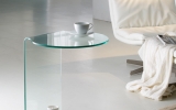 Круглый стеклянный столик Glass  на колесах