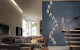 Большой led светильник- каскад Nebula из 12 зеркальных плафонов
