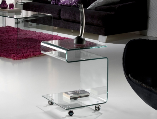 Столик на колесах стеклянный Glass 552522