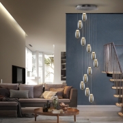 Большой led светильник- каскад Nebula из 12 зеркальных плафонов