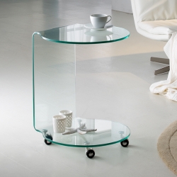 Стеклянная тележка с двумя полками Glass